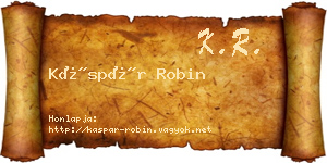 Káspár Robin névjegykártya